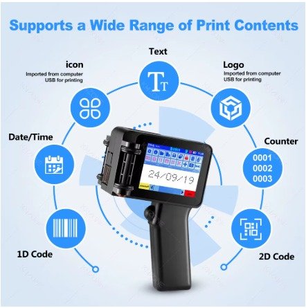 Printer Handheld Inkjet Portable Printe-r – With USB Flash Disk, 42ml Fast-Dry Ink, Positioning Plate & Touch Pen for Expiry/Manufaturing Date, Batch Number, Barcode & Logo on Plastic, Wood, Metal, Stone, Glass, Cloth and Carton - Image 4